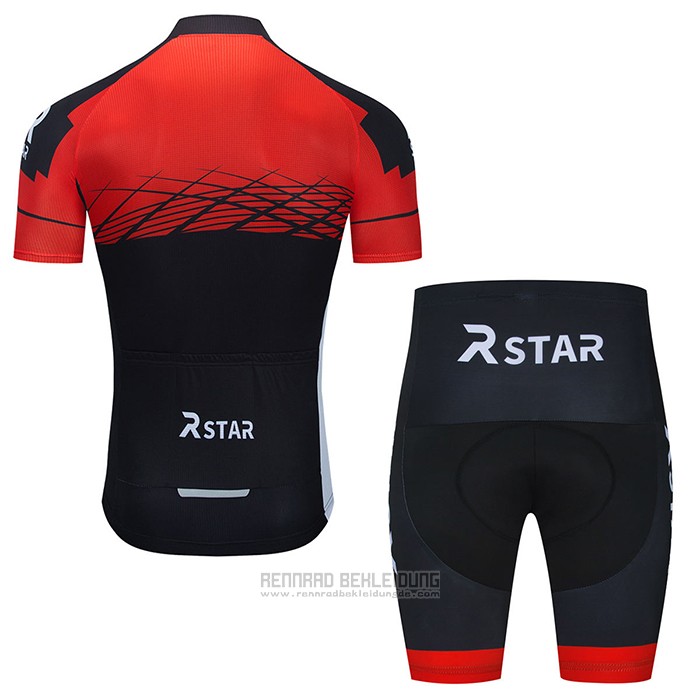 2021 Fahrradbekleidung R Star Shwarz Rot Trikot Kurzarm und Tragerhose